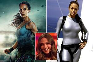 Angelina Jolie Big Tits - Alicia Vikander says her boobs 'aren't as pointy as Angelina Jolie's' in  new Tomb Raider film | The Irish Sun