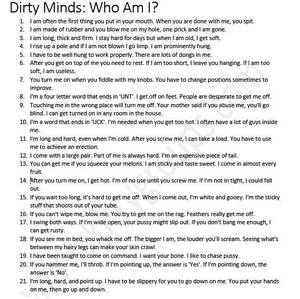 dirty party games - Dirty Minds: Who Am I? Kitty Party Written Game in English