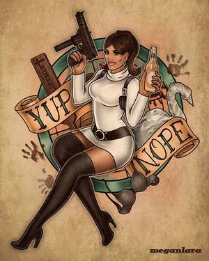 Archer Cartoon Porn Bride - Spray and Pray Lana - Archer pin up - Megan Lara: Fine Art & Illustration