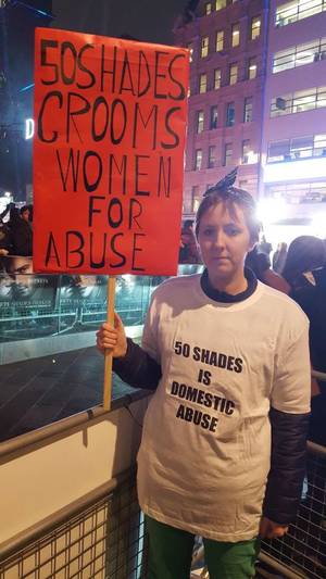 50 Shades Of Grey Hub - Fifty Shades Darker premiere targeted by protesters claiming 'mummy porn'  film glamorises abusive relationships