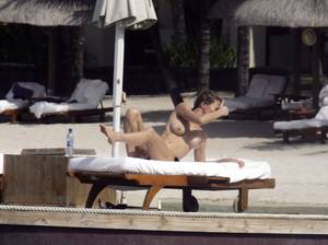 mauritius naked beach - ... little topless sunbathing at the beach last week. So you now get see  this gorgeous woman baring her even more gorgeous big tits in these photos.  Enjoy!