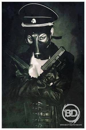 Gothic Gas Mask Girls Porn - Not sure what it is, but the SS hat matches that gasmaskâ€¦ always see both  in fetish porn as well.