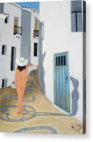 costa del sol beach topless - Naked nude lady in Frigiliana Nerja Costa del Sol Acrylic Print by Marilyn  Impellitier - Fine Art America