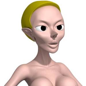 3d Cartoon Character - mila cartoon woman character naked 3d model