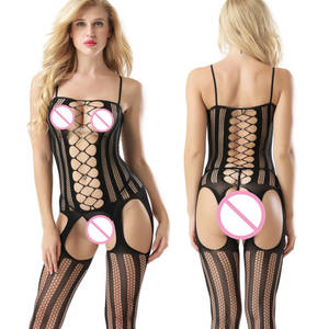 Fishnet Bra Porn - Sexy Lingerie Women's Erotic Underwear Fishnet Bodystocking Open Bra Crotch  Plus Size Costumes Stockings Porn Body