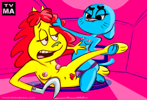 Amazing World Of Gumball Lesbian Porn Strapon - Rule 34 - 2girls amputee breasts cartoon network crossover dildo dr.  hutchison feline female hook milf mother nickelodeon nicole watterson  nipples no humans penetration prosthetic hook pubic hair red hair rocko's  modern