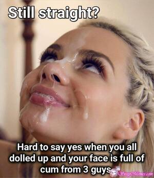 Cumshot Porn Captions - daddy cum on femboys face | Sissy Caption