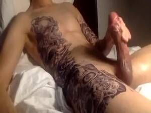 large tattoo cocks - Scary tattoos and a huge cock