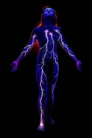 Neon Body Paint Porn - UV body painting & photograph by John Poppleton. Painted on skin using  fluorescent body paint