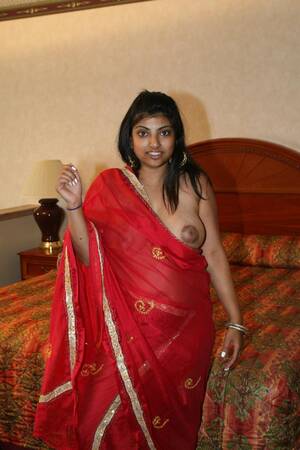 naked nude desi sari red - Big-tittied indian Arhuarya pool up her red saree to flaunts off her hairy  cave - Panty-Porn.com