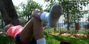 Dirty Park Porn - Pervert likes Sweaty feet in socks at the park. - Tnaflix.com