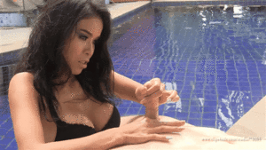 beutfull asian girls handjob animated - Asian Girl Katsumi â€“ Pool Handjob | Femdom POV