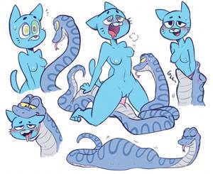cartoon snake naked - e621 animal_genitalia blue_fur blush breasts cannibal_prince  cartoon_network cat duo erection feline female female_prey fur hypnosis male