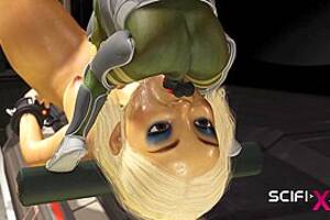 Alien Green Porn - Green alien fucks hard a sexy cuffed girl in the sci-fi lab in a spacecraft  -