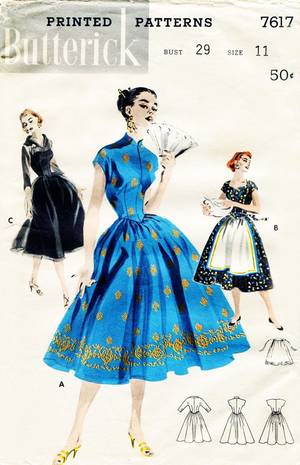 1950s Clothing Porn - 1950s Dress Pattern Butterick 7617