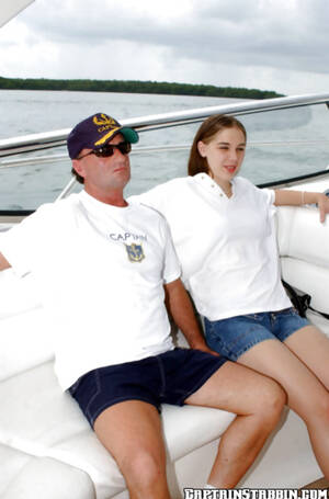 boat cumshots - Brunette gets covered in loads of cumshot during her ride on a boat