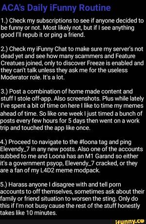 Funny Porn Accounts - ACA's Daily iFunny Routine 1.) Check my subscriptions to see if anyone  decided to be funny