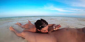 huge dick public beach - Nude Cutie Public Blowjob Big Dick And Swallows Cum On The Sea Beach HD SEX  Porn Video 5:56