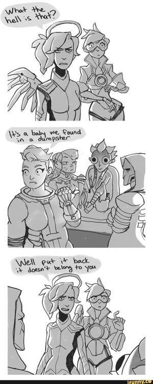 At The Mercy Of A Mad Scientist Comic Porn - I'd have the same reaction tbh overwatch, mercy, junkrat, tracer, widowmaker