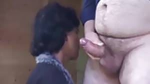 chubby old indian pussy - Nervous Indian sucks fat old mans cock