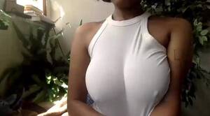 busty ebony flashing - Busty ebony flashing tits