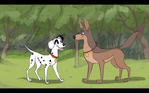 101 Dalmatians Thunderbolt Porn - 56515 - safe, artist:tuwka, patch (101 dalmatians), thunderbolt (101  dalmatians), canine, dalmatian, dog, german shepherd, mammal, feral, 101  dalmatians, disney, black body, black fur, black nose, brown body, brown  fur, collar, duo,