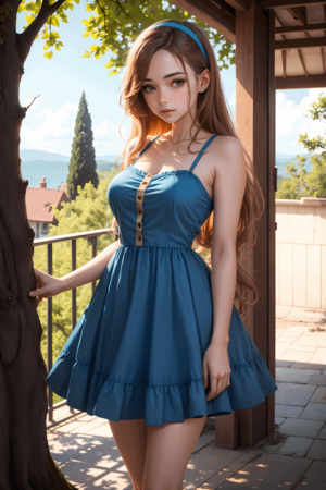 Blue Dress Porno - Pretty in blue dress - AI Porn