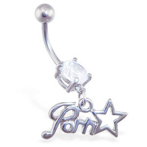 Body Jewelry Porn - Belly ring with dangling \\Porn\\ star