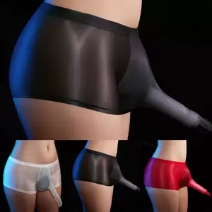 Men In Panties Porn - Men Underpants Long Sheath Low Rise Panties Porn Pouch Sheer Solid Color |  eBay