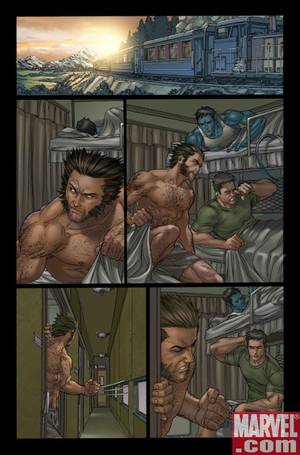 Colossus Wolverine X Men Gay Porn - ... scan from Uncanny X-Men #497, in which Wolverine, Nightcrawler &  Colossus wake up after sleeping on bunk beds on a train. Naturally, Logan  is shirtless, ...