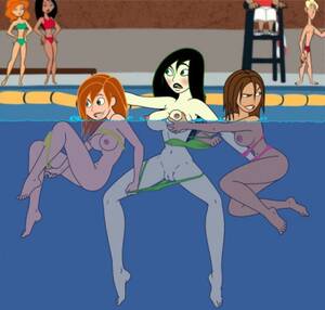 Hot Lesbian Cartoon Porn - Cartoon hotties have lesbian sex in the pool