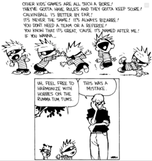 Calvin And Hobbes Rosalyn Porn - I've noticed a surprising lack of calvinball strips lately so here's one of  my all time favorite arcs. Rosalyn playing Calvinball! : r/calvinandhobbes