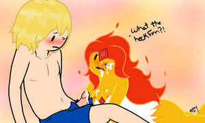 Flame Princess Porn - adventure_time breasts cum finn_the_human flame_princess tagme