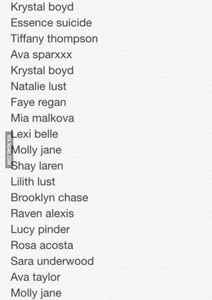 Funny Porn Names - A short pornstar name list. Choose your favorite - 9GAG