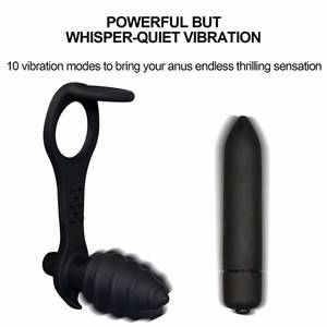 Anal Butt Plug With Cock Ring - 10 Speeds Male Prostate Massage Anal Plug Delay Ejaculation Cock Ring Gay Porn  Anal Plug Vibrator Butt Plug Sex Toys For Men