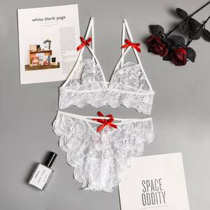 free panty lingerie - Sexy Underwear Women Set Bra and Panties Lace See-though Erotic Lingerie  Porno Wire Free Perspective Bralette Panty - AliExpress