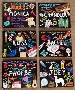 Friends Tv Show Monica Porn - FRIENDS TV SHOW Set of 6 Hand-Painted Acrylic 8X10 Canvases - Monica,  Chandler
