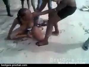 extreme anal violence - Undressed girl during a very violent catfight in Zambia
