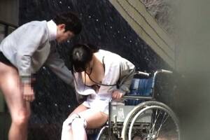 japanese nurse sex chair - Japanese AV Model nurse in wheelchair sucks :: JpNurse.com