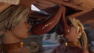 futanari animations 3d - Mature 3D Futanari Pleasured by Two Busty Futa Milfs in Fantasy Porn  Animation