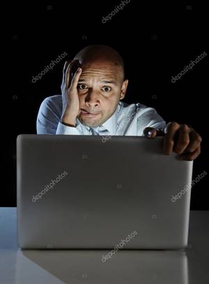 Addicted To Watching Porn - Addict man at computer laptop watching porn internet addiction concept â€”  Stock Photo #55887501