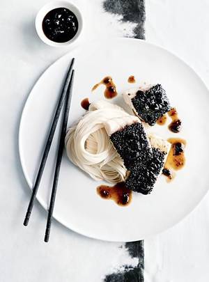 Black Food Porn - Black sesame crusted fish with black bean glaze recipe. Find this Pin and  more on food porn ...