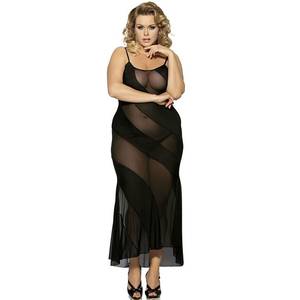 Night Gown Porn - RB7389 Transparent Women Sexy Long Dress Black Sleepwear Sexy Night Gown  New Porn Erotic Babydoll O