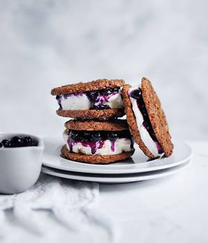 Frozen Treats Porn - Blueberry and coconut ice-cream sandwiches | Recipe | Coconut ice cream,  Coconut icing and Blueberry