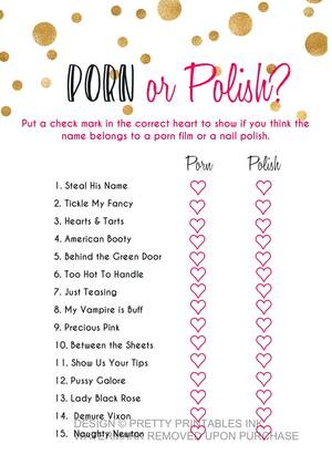 My Name Is Porn - Porn or Polish Game, Polish or Porn Game, Printable Bachelorette Game,  Virtual Bachelorette Game, Hen Party Game - Etsy Singapore