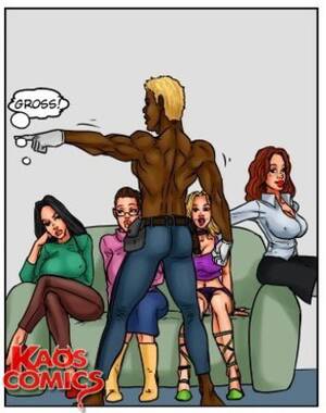 interracial cartoon orgy - Crazy black cartoon porn orgy for naughty MILFs serving big black cock