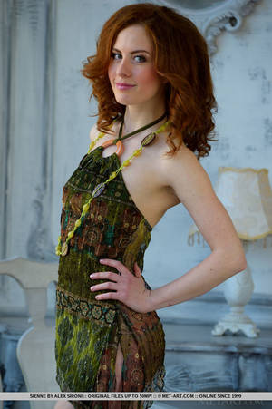 lusty pale skin beauty - Lusty redhead Siene undressing her skimpy green dress, revealing her  smooth, fair body,
