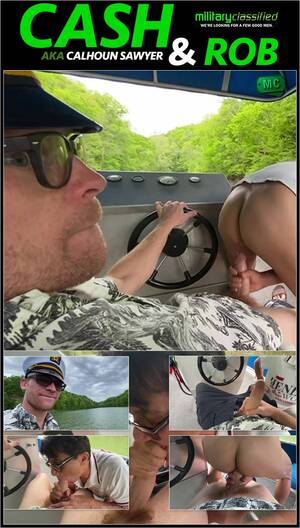 Fucking On A Pontoon - Military Classified: CASH (aka Calhoun Sawer) Fucks Rob Navarro on a Pontoon  Boat - WAYBIG