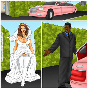 Interracial Cartoon Porn With Bride - Stunning brunette bride consummates her marriage on a pink limousine -  CartoonTube.XXX