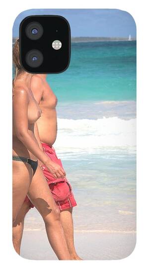 couples topless beach boobs - Nude beach. iPhone 12 Case by Oscar Williams - Pixels